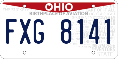 OH license plate FXG8141