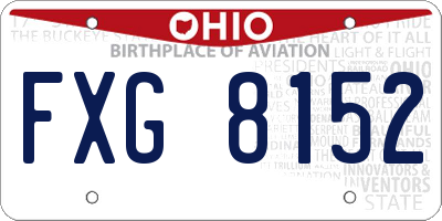 OH license plate FXG8152