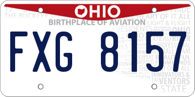 OH license plate FXG8157