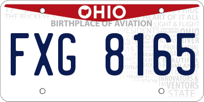 OH license plate FXG8165