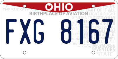 OH license plate FXG8167