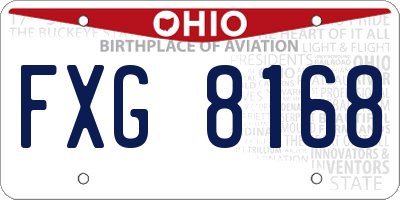 OH license plate FXG8168