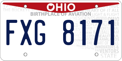OH license plate FXG8171