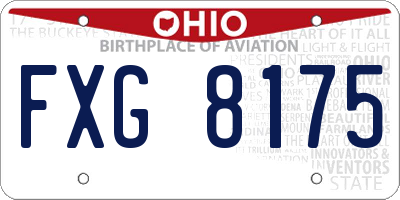 OH license plate FXG8175