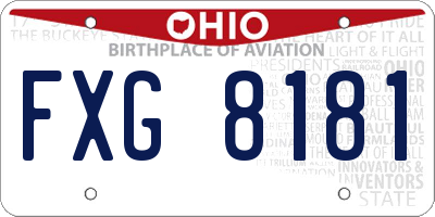 OH license plate FXG8181