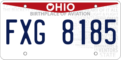 OH license plate FXG8185