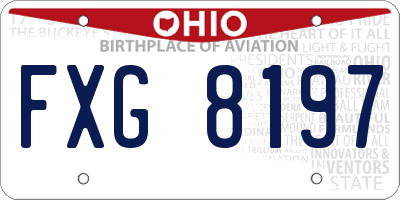 OH license plate FXG8197