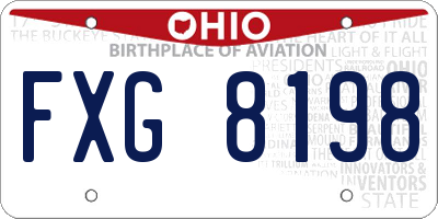 OH license plate FXG8198