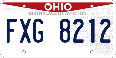 OH license plate FXG8212