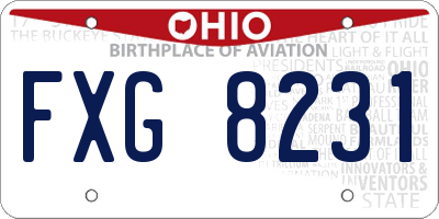 OH license plate FXG8231