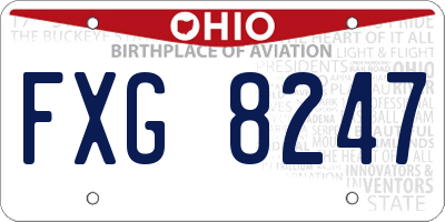 OH license plate FXG8247
