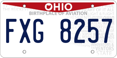 OH license plate FXG8257