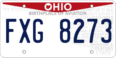 OH license plate FXG8273