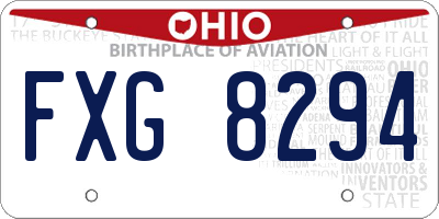OH license plate FXG8294