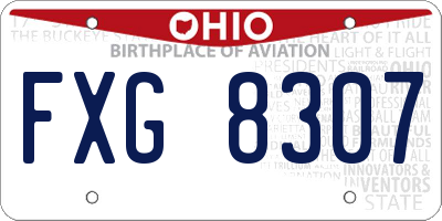 OH license plate FXG8307