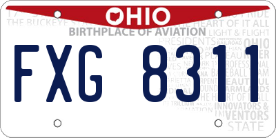 OH license plate FXG8311