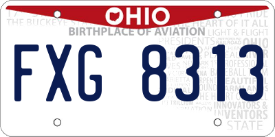 OH license plate FXG8313