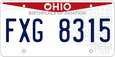 OH license plate FXG8315