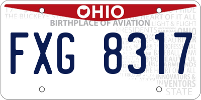 OH license plate FXG8317