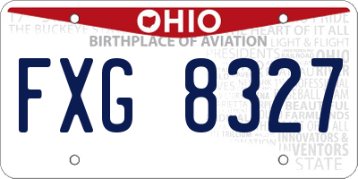 OH license plate FXG8327