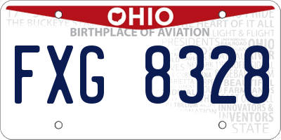 OH license plate FXG8328