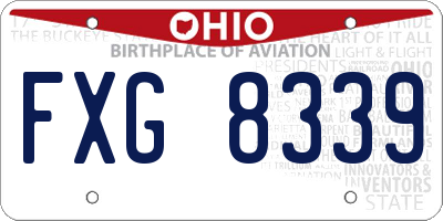 OH license plate FXG8339