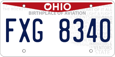 OH license plate FXG8340