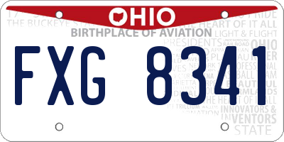 OH license plate FXG8341