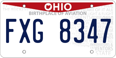 OH license plate FXG8347