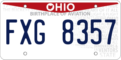 OH license plate FXG8357