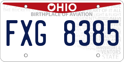 OH license plate FXG8385