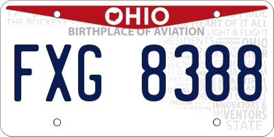 OH license plate FXG8388