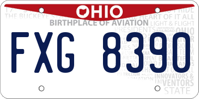 OH license plate FXG8390