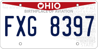 OH license plate FXG8397
