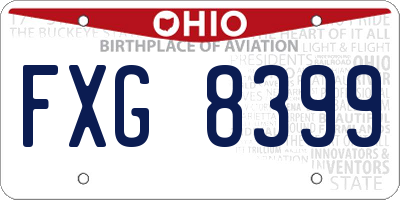 OH license plate FXG8399