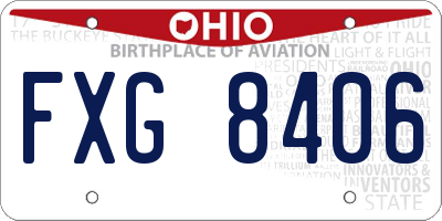 OH license plate FXG8406