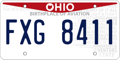 OH license plate FXG8411