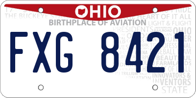 OH license plate FXG8421