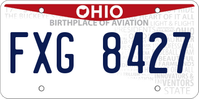 OH license plate FXG8427