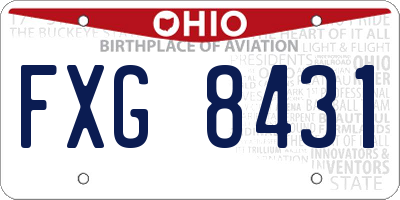 OH license plate FXG8431