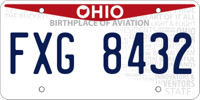 OH license plate FXG8432
