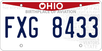 OH license plate FXG8433