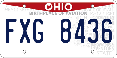 OH license plate FXG8436