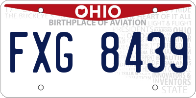 OH license plate FXG8439