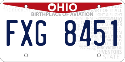 OH license plate FXG8451