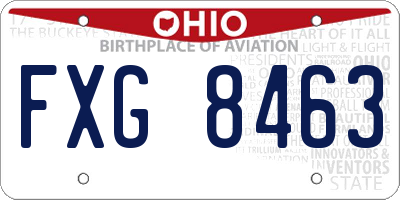 OH license plate FXG8463
