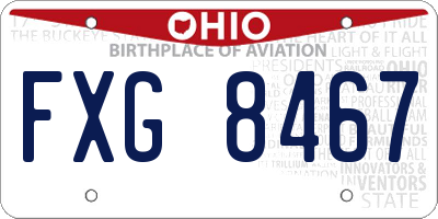 OH license plate FXG8467