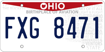 OH license plate FXG8471