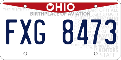 OH license plate FXG8473