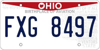OH license plate FXG8497